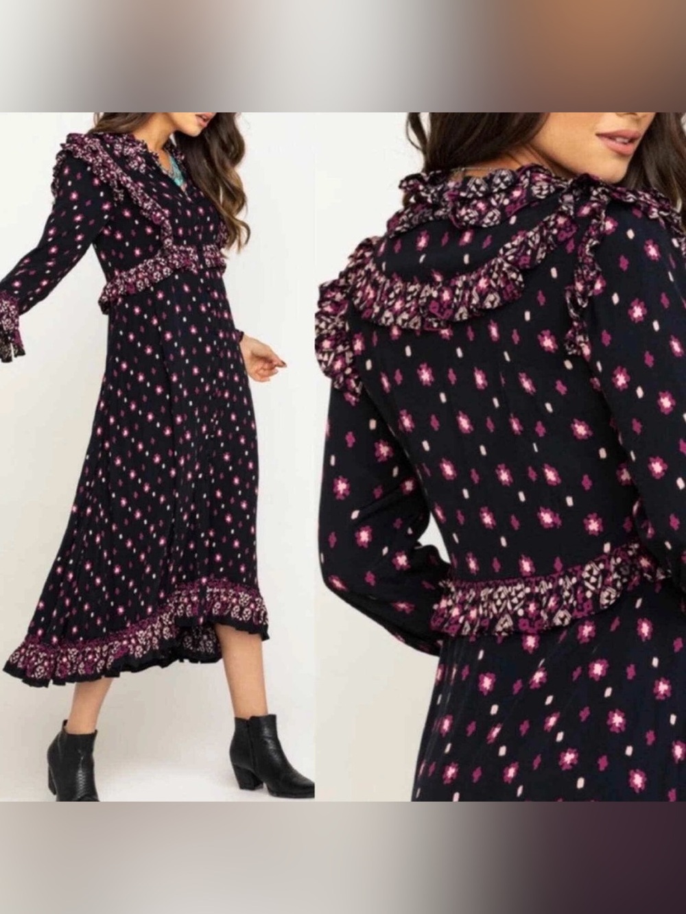 Free People Calico Skies Midi Dress